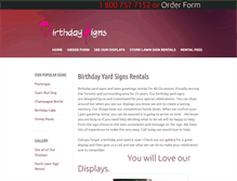 Tablet Screenshot of birthdaylawngreetings.com